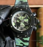 New Copy Hublot Big Bang Unico OS Quartz Openworked Dial Green Camouflage Strap